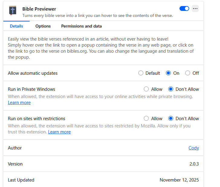 Bible Previewer Browser Extension - theWord Commentaries
